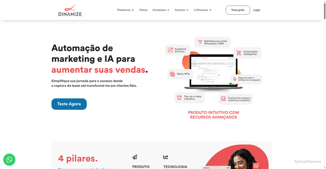 Security scan screenshot of https://dinamize.com