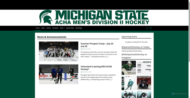 Security scan screenshot of https://www.msuclubhockey.com/