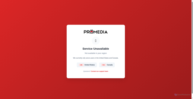 Security scan screenshot of https://promedia.com