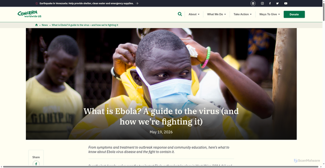 Security scan screenshot of https://concernusa.org/news/what-is-ebola/