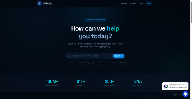 Security scan screenshot of http://onchaincryptohelpcenter.netlify.app/