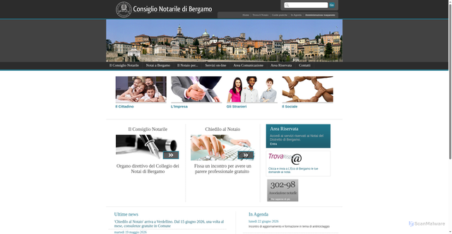 Security scan screenshot of https://www.notaibergamo.it