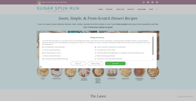 Security scan screenshot of https://sugarspunrun.com