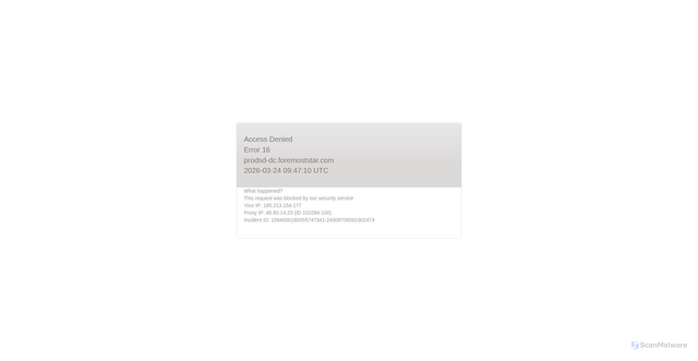 Security scan screenshot of https://prodsd-dc.foremoststar.com