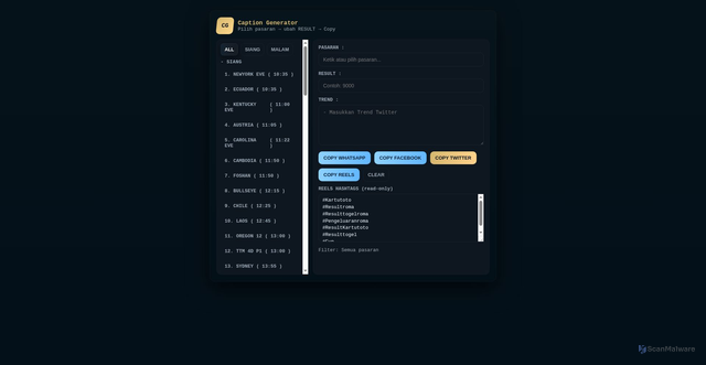 Security scan screenshot of https://captionku-m8z3nl4sb0.edgeone.app/