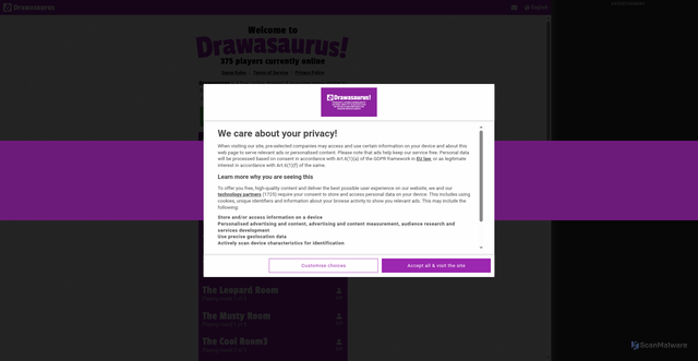 Security scan screenshot of https://www.drawasaurus.org