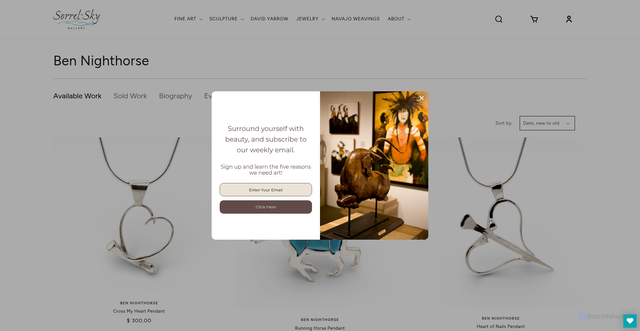 Security scan screenshot of https://sorrelsky.com/collections/ben-nighthorse?srsltid=AfmBOooRdDsA-HV25kgd5Y-XLH2NbxeJ4Um0uQW0YQpXTs_KY3iaxsf3