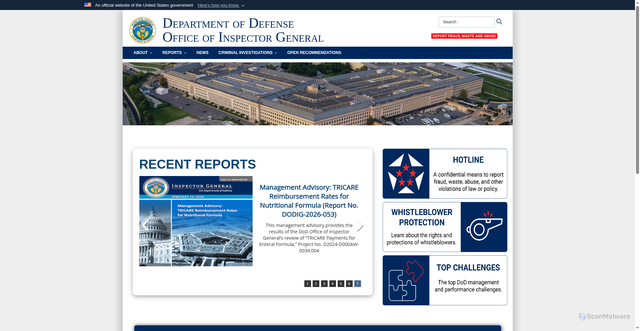 Security scan screenshot of https://www.dodig.mil/
