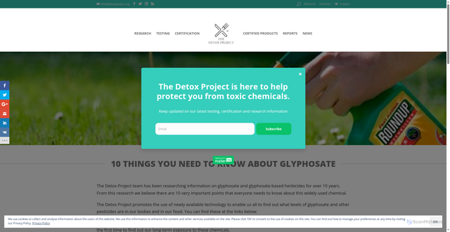 Security scan screenshot of https://detoxproject.org/10-things-you-need-to-know-about-glyphosate/