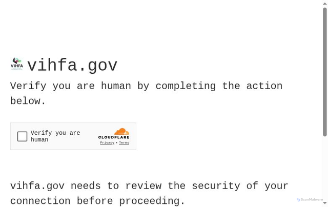 Security scan screenshot of https://vihfa.gov/