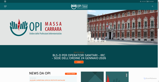 Security scan screenshot of https://www.opimassacarrara.it/