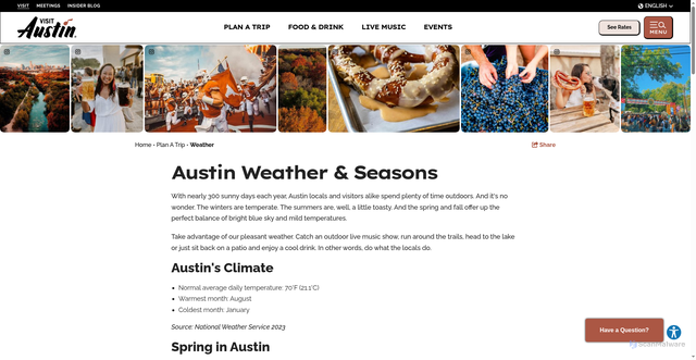 Security scan screenshot of https://www.austintexas.org/plan-a-trip/weather/