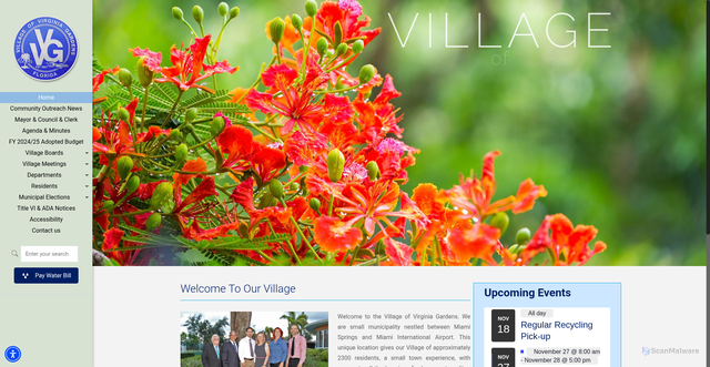 Security scan screenshot of https://virginiagardens-fl.gov/