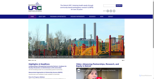 Security scan screenshot of https://www.detroiturc.org/home