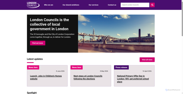 Security scan screenshot of http://www.londoncouncils.gov.uk/