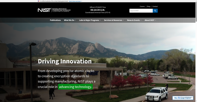 Security scan screenshot of https://www.nist.gov/