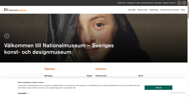 Security scan screenshot of https://www.nationalmuseum.se/