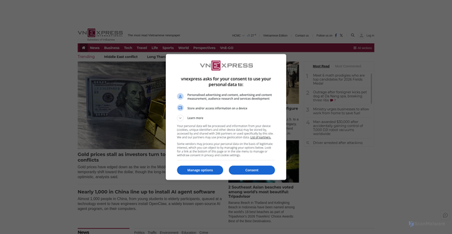 Security scan screenshot of https://e.vnexpress.net