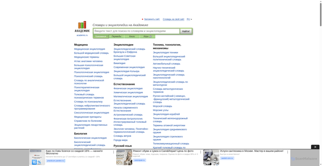 Security scan screenshot of https://dik.academic.ru