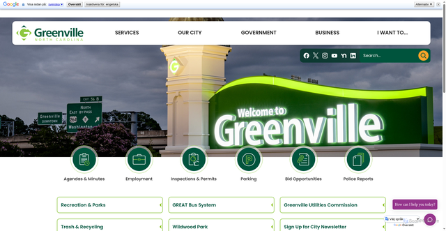 Security scan screenshot of https://www.greenvillenc.gov