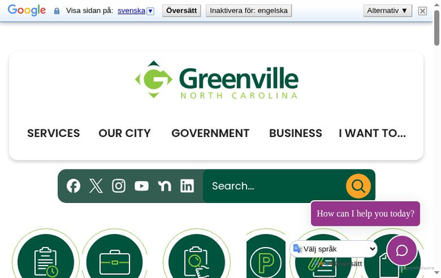 Security scan screenshot of https://www.greenvillenc.gov
