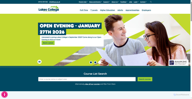 Security scan screenshot of https://www.lcwc.ac.uk/