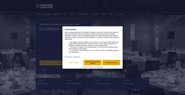 Security scan screenshot of https://premierguarantee.co.uk