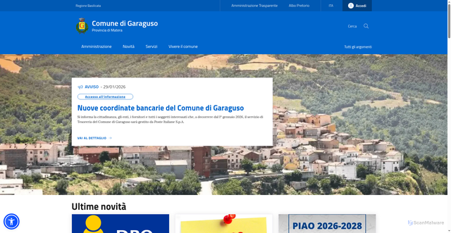 Security scan screenshot of https://www.comune.garaguso.mt.it