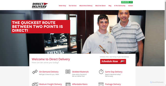 Security scan screenshot of https://directdeliveryinc.net/