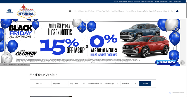 Security scan screenshot of https://www.hyundaioflasvegas.com/