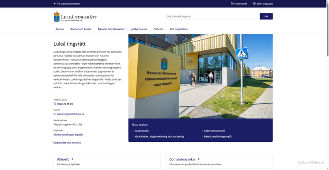 Security scan screenshot of https://www.luleatingsratt.domstol.se