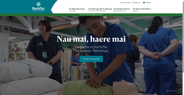 Security scan screenshot of https://www.northtec.ac.nz/