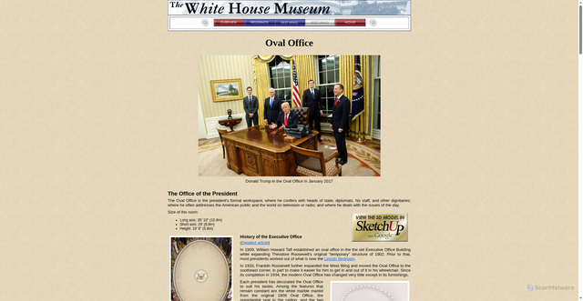 Security scan screenshot of http://www.tysto.com/west-wing/oval-office.htm