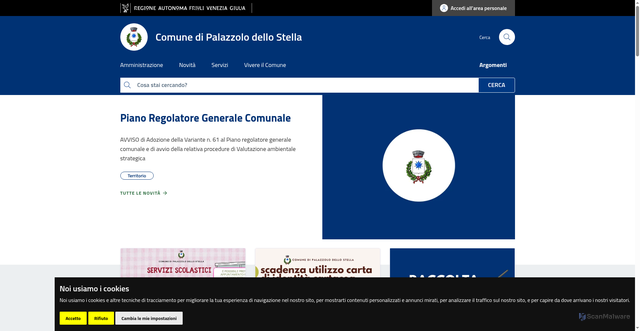 Security scan screenshot of https://www.comune.palazzolodellostella.ud.it