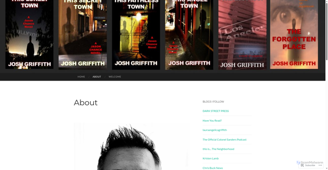 Security scan screenshot of https://joshgriffithnovels.com/about-2/