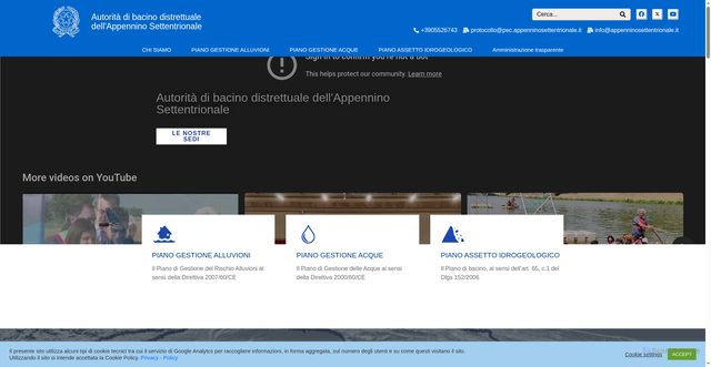 Security scan screenshot of https://www.appenninosettentrionale.it/itc/