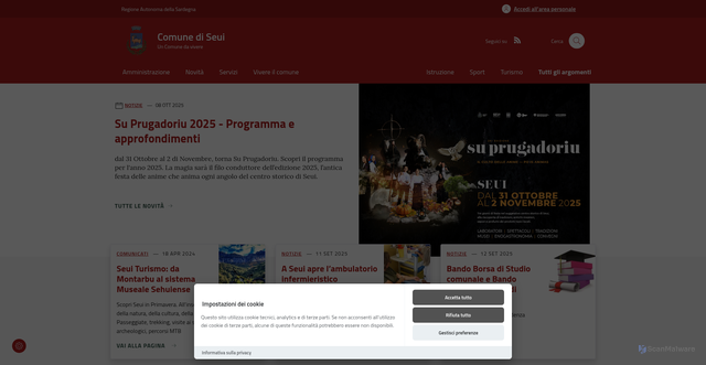 Security scan screenshot of https://comune.seui.su.it/it/