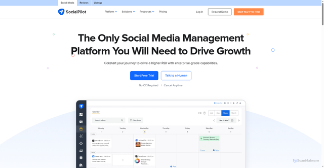 Security scan screenshot of https://socialpilot.co