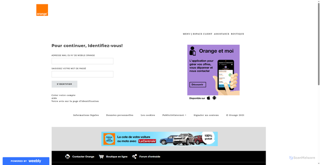 Security scan screenshot of https://lecteurmms-sosh.weebly.com/