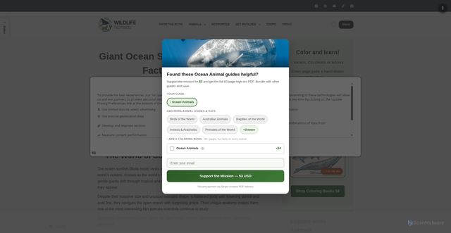 Security scan screenshot of https://www.wildlifenomads.com/blog/ocean-sunfish-facts/