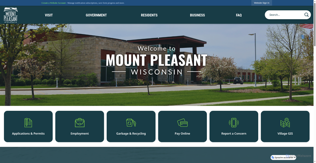 Security scan screenshot of https://www.mtpleasantwi.gov/