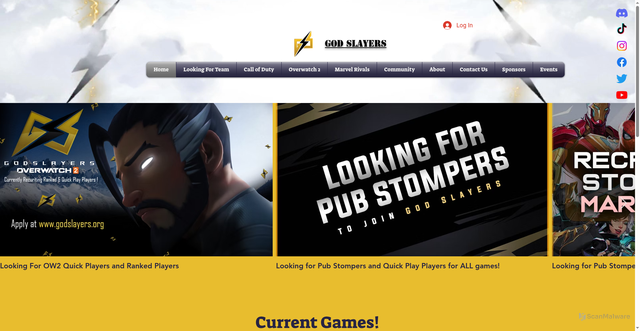 Security scan screenshot of https://www.godslayers.org/