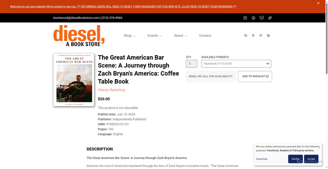 Security scan screenshot of https://dieselbookstore.com/book/9798333151131