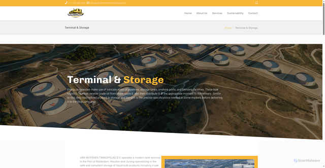 Security scan screenshot of http://vanwifferentankopslag.com/terminal-storage/storage.html