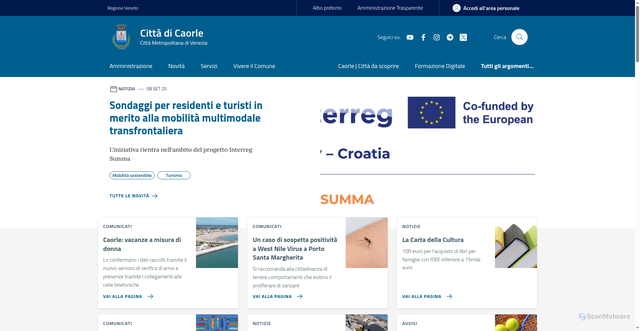 Security scan screenshot of https://www.comune.caorle.ve.it/