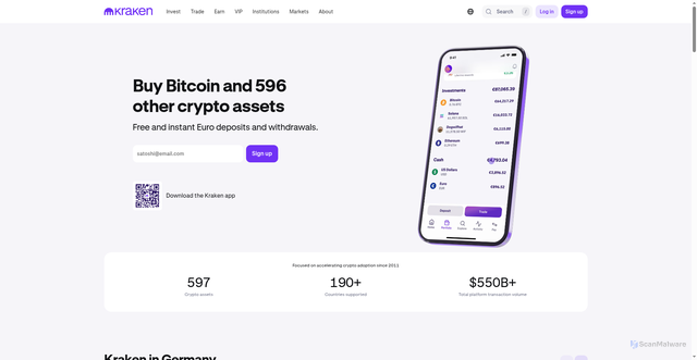 Security scan screenshot of https://www.kraken.com