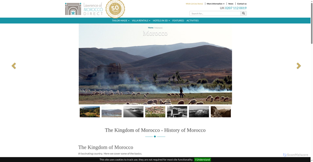 Security scan screenshot of https://www.lawrenceofmorocco.com/country