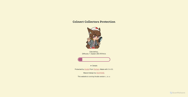 Security scan screenshot of https://colnect.com