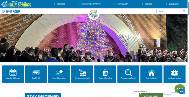 Security scan screenshot of https://hollyspringsnc.gov/