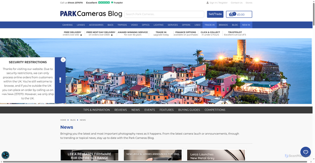 Security scan screenshot of https://www.parkcameras.com/blog/news/
